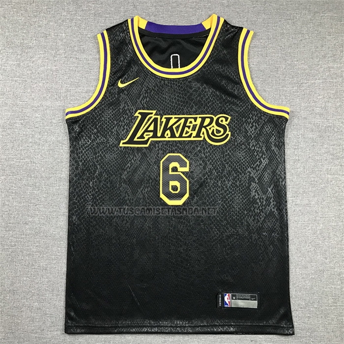 Camiseta LeBron James NO 6 Nino Los Angeles Lakers Mamba 2021-22 Negro